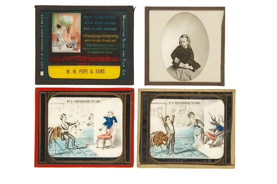 Lantern Slides including 'Photographing The Baby' (lot)