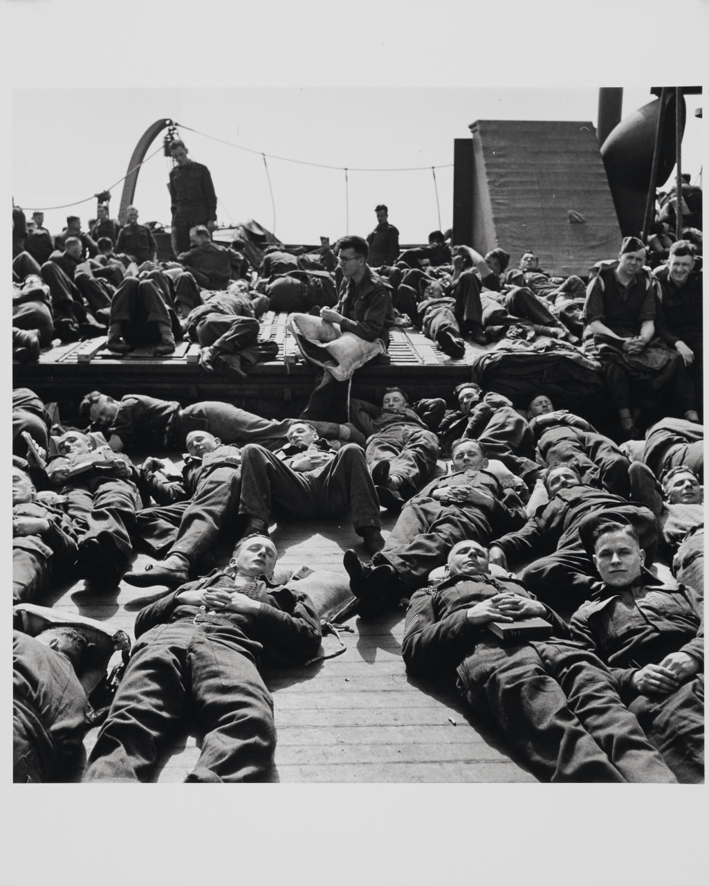 ROBERT CAPA (1913–1954) US Soldiers on deck (Hours before the landing), Italy 1943 *
