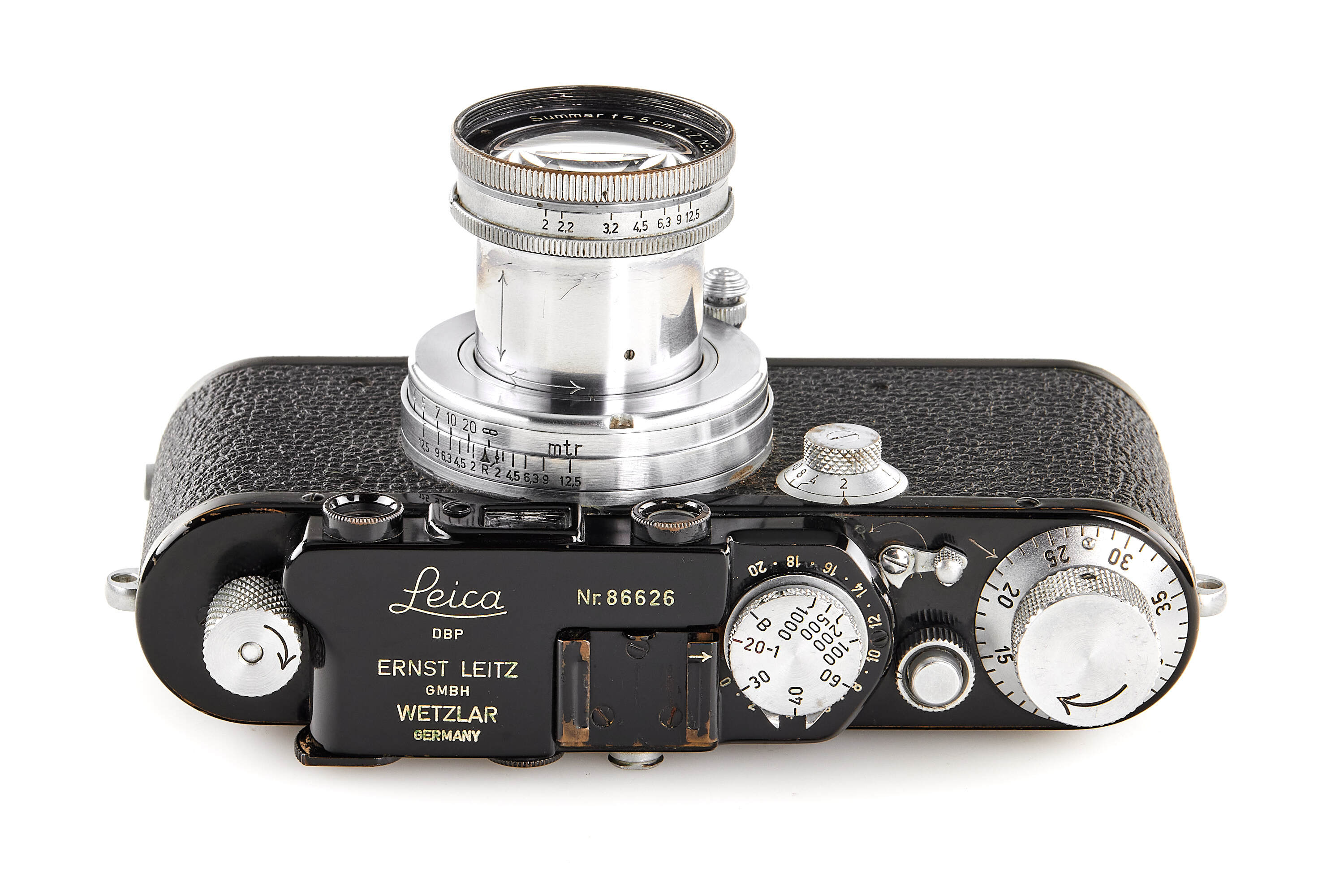 Leica IIIa syn. black/chrome with Summar 2/5cm *