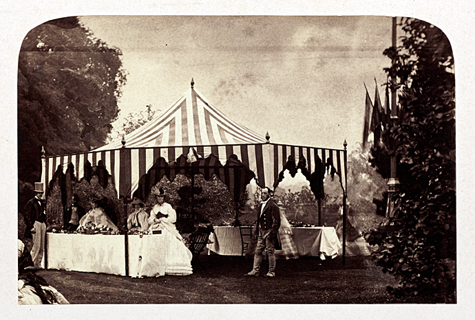 CAMILLE SILVY (1834–1910) Aristocratic group portrait in front of a tent, c. 1864