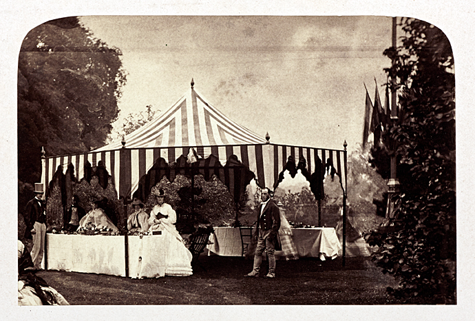 CAMILLE SILVY (1834–1910) Aristocratic group portrait in front of a tent, c. 1864 CAMILLE SILVY (1834–1910) Aristocratic group portrait in front of a tent, c. 1864