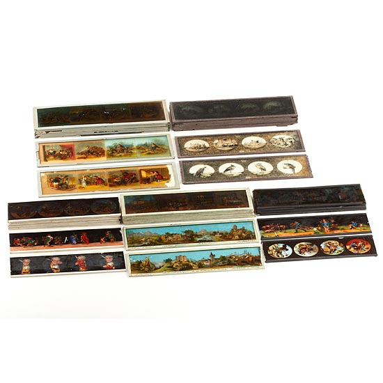 Boxed Magic Lantern slides (various)