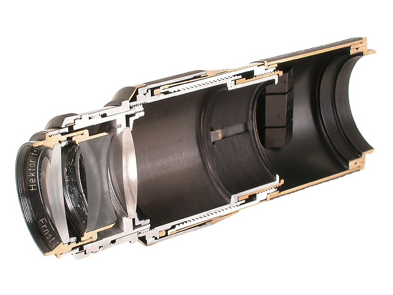 Hektor  4.5/13.5cm black/chrome  cut-away