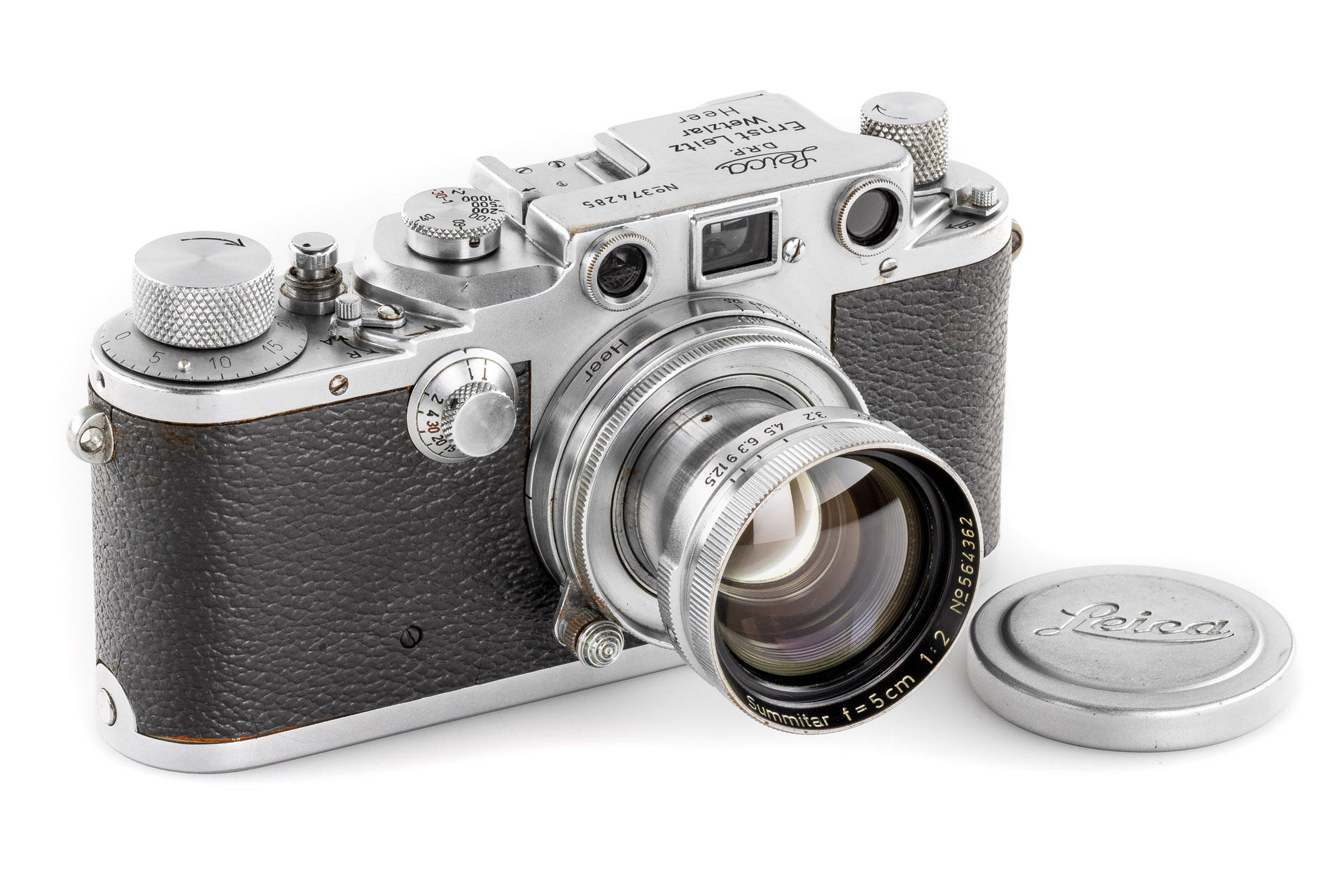 Leica IIIc chrome 'Heer' grey vulcanite * Leica IIIc chrome 'Heer' grey vulcanite *