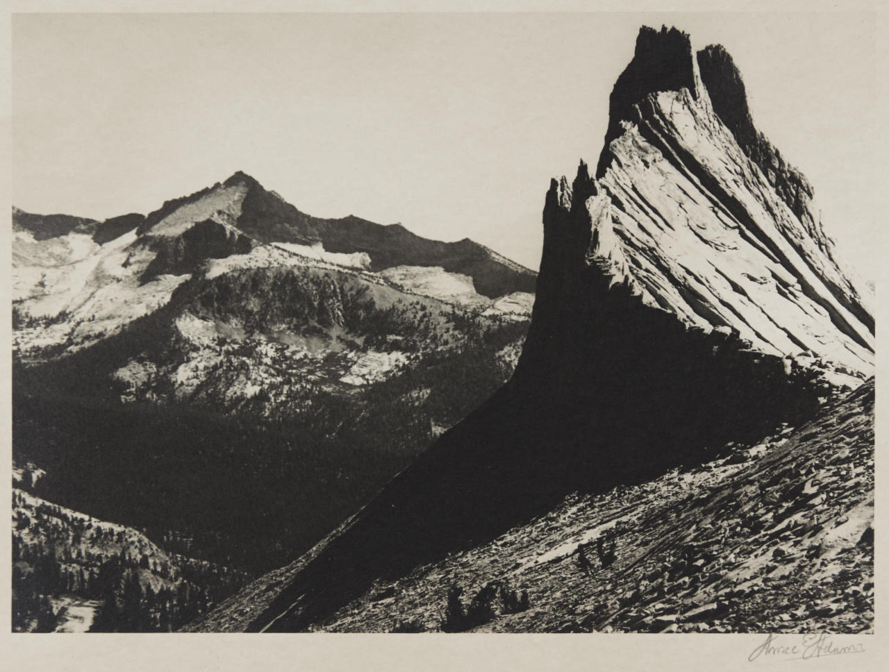 ANSEL ADAMS (1902–1984) Mount Clark and Echo Ridge - Yosemite, California 1920s