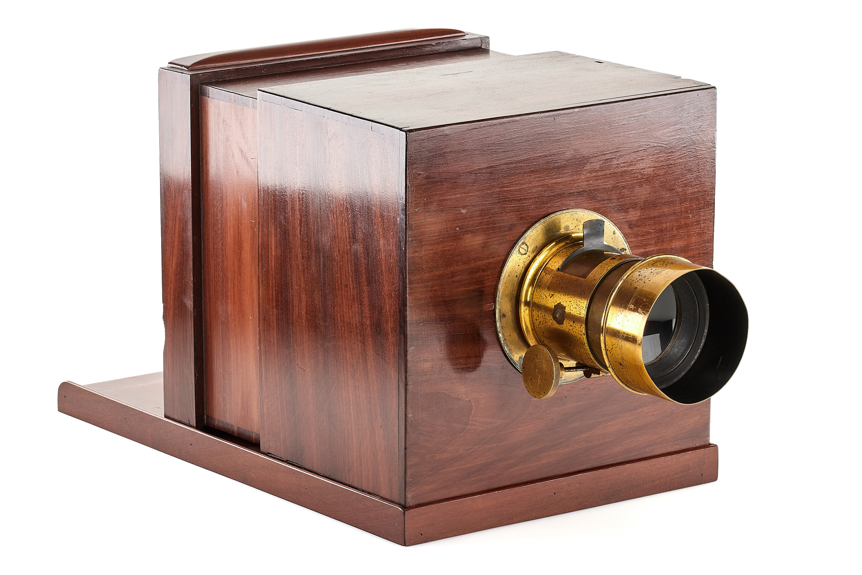 Wooden Sliding-Box Camera with Derogy Petzval Lens
