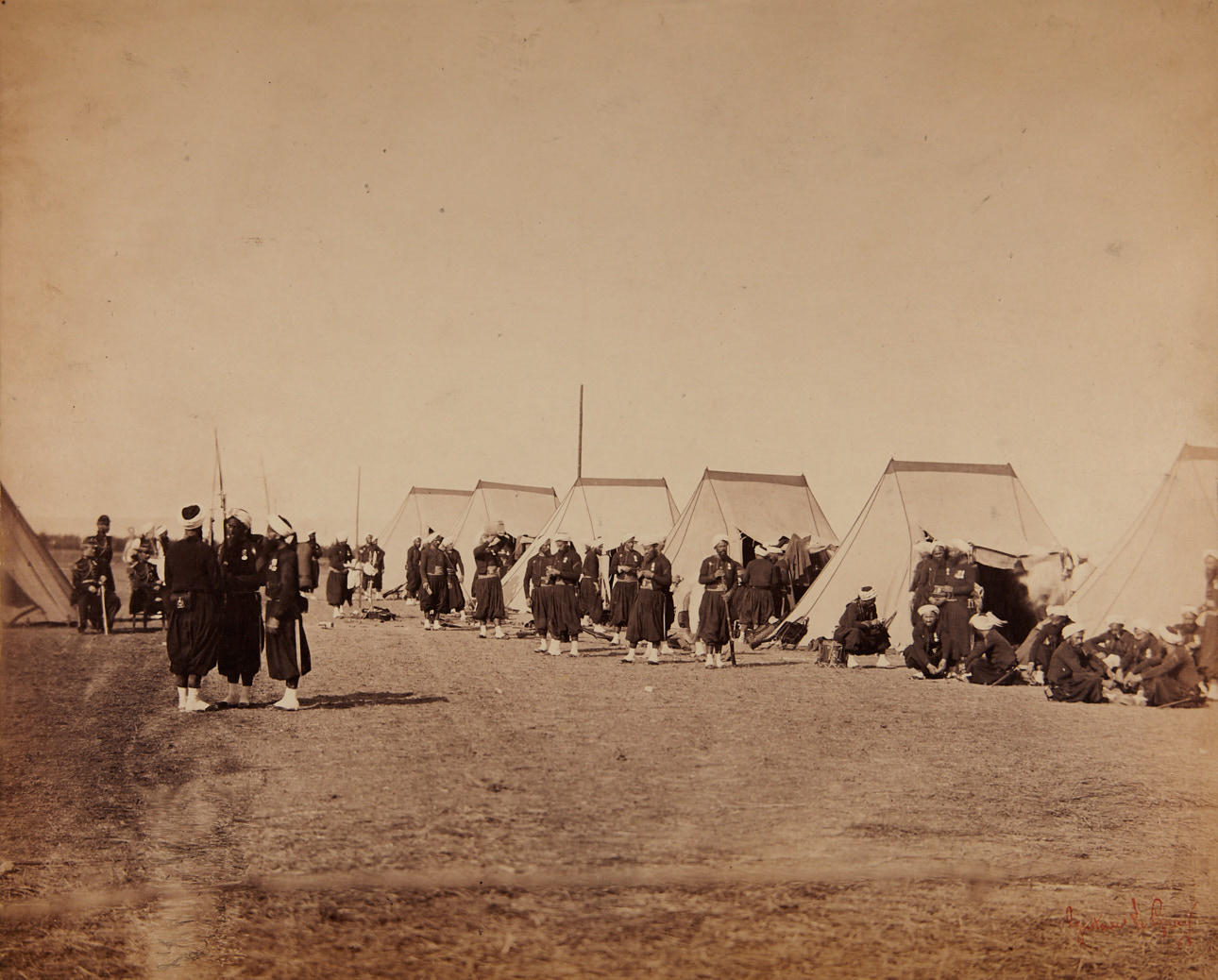 GUSTAVE LE GRAY (1820–1884) Camp de Châlons. The quarters of the Zouaves of the Imperial Guard, 1857