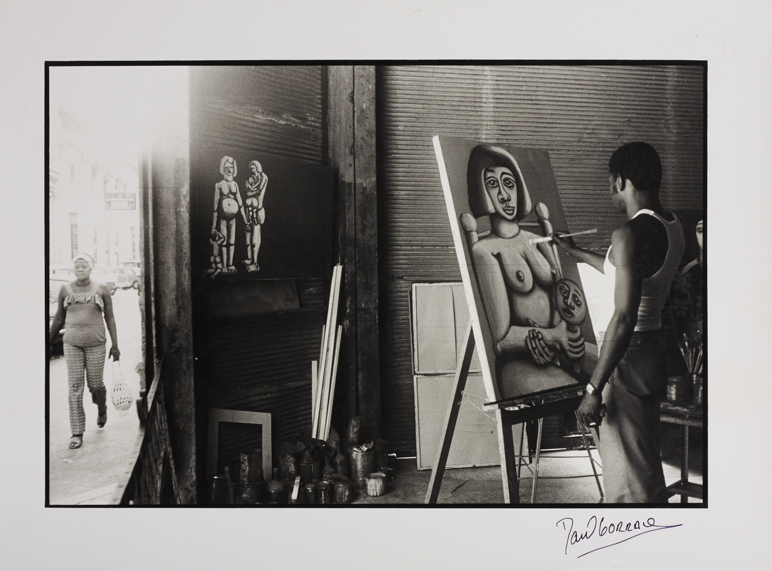 RAÚL CORRALES (1925–2006) Painter with easel, Havana, c. 1980