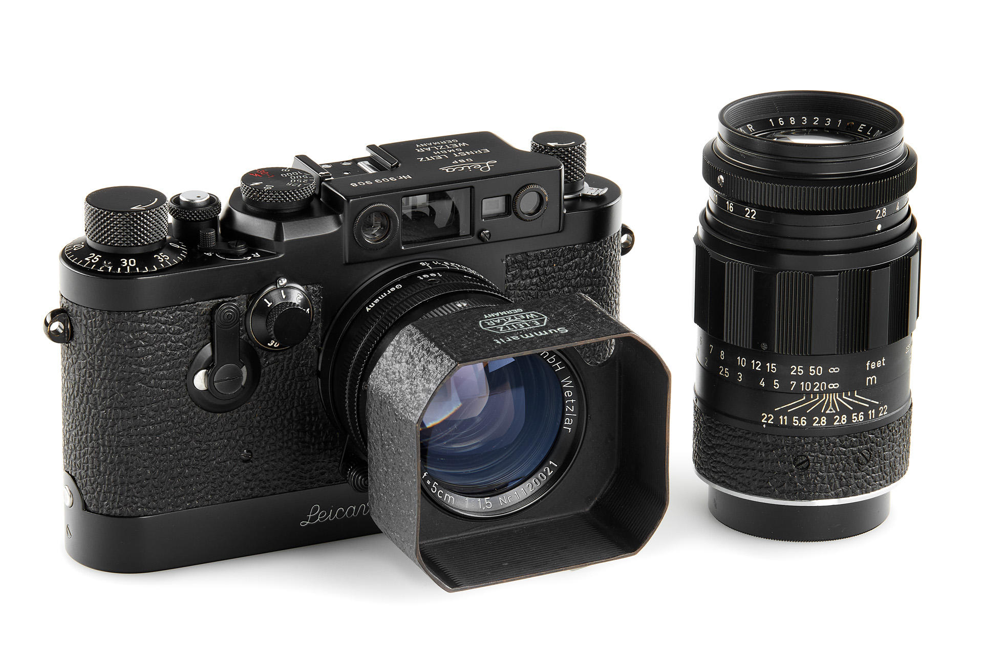 Leica IIIg black paint outfit+Elmarit 2.8/90mm * Leica IIIg black paint outfit+Elmarit 2.8/90mm *