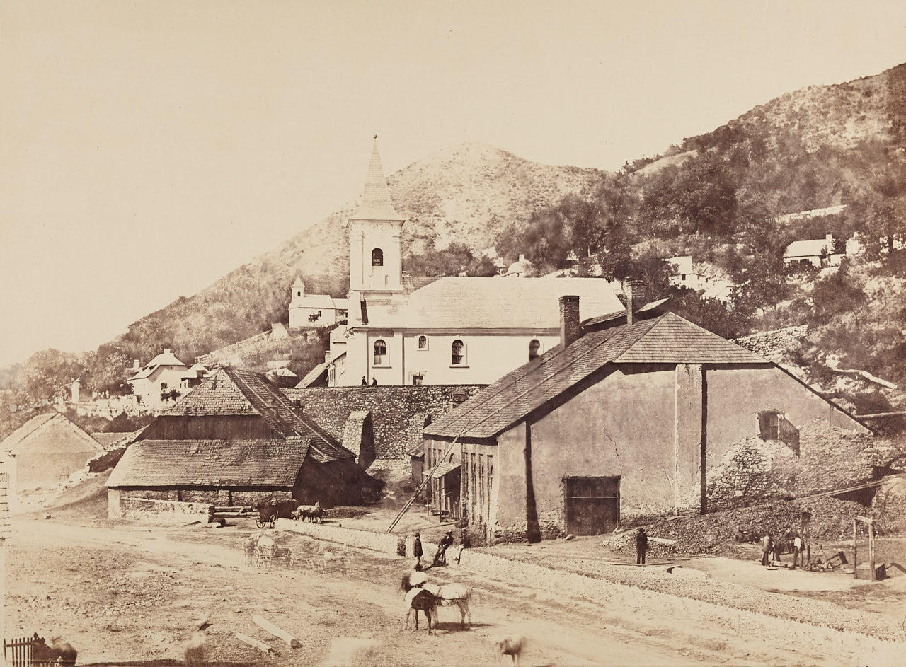 ANDREAS GROLL (1812–1872) ‘Obere Hütte und Kirche in D. Szaszka’ (from ‘Album der Banater Besitzungen’, 1859-1862