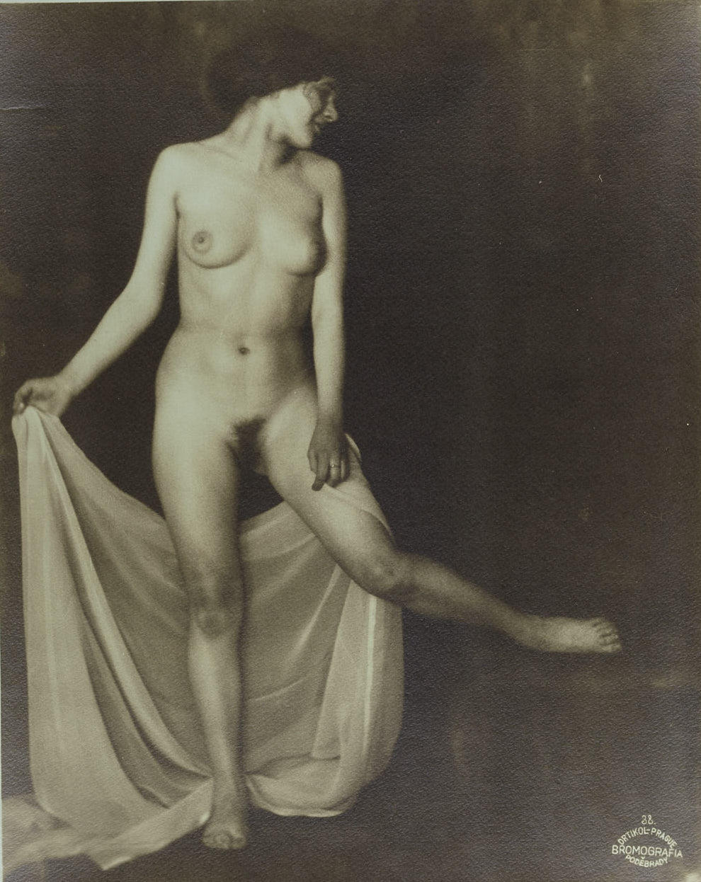 FRANTISEK DRTIKOL (1883–1961) Standing nude with veil, 1923