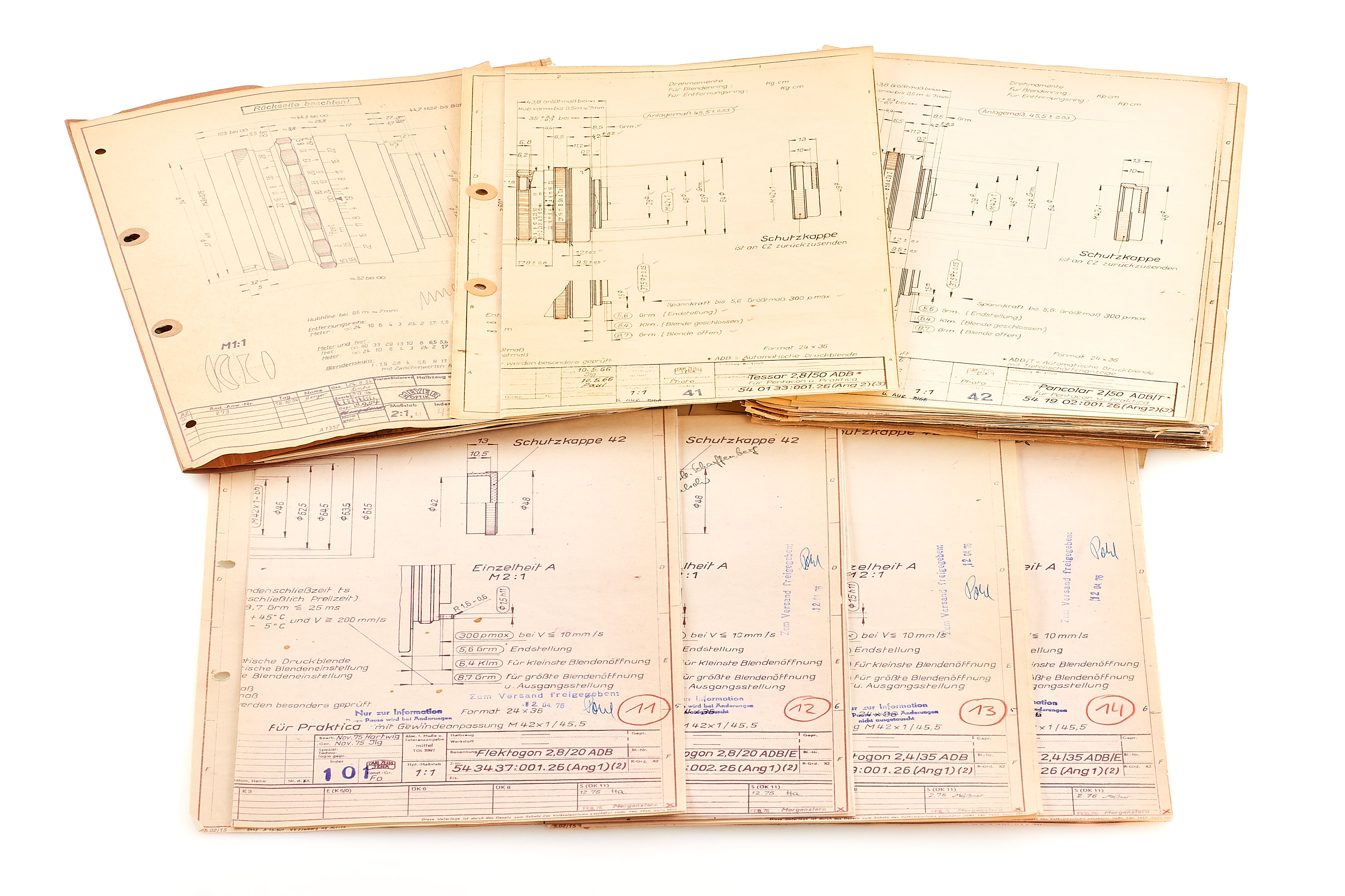 Carl Zeiss Jena Pentacon and Exakta lenses blueprints