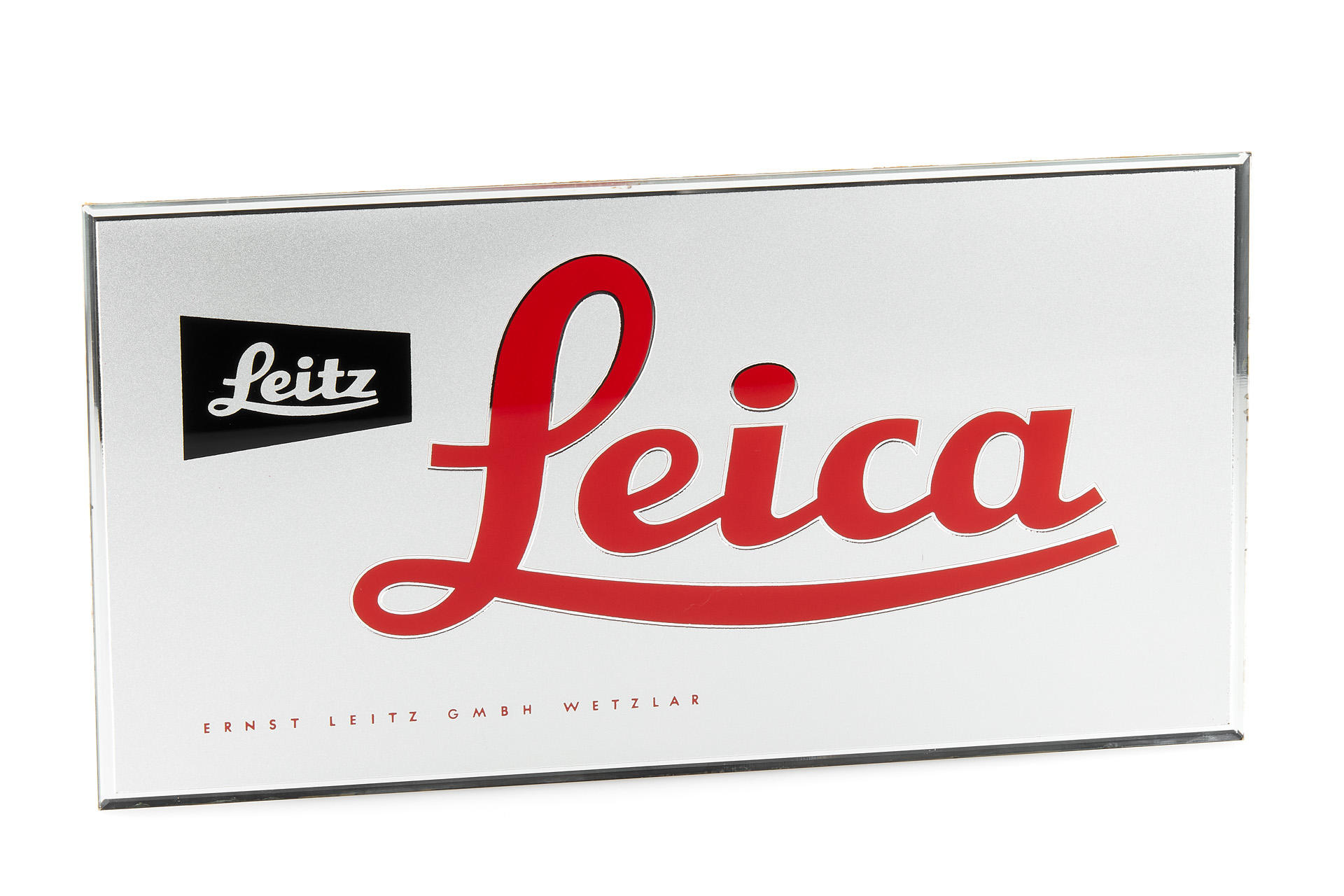 Leitz Leica Glass Display Sign Leitz Leica Glass Display Sign