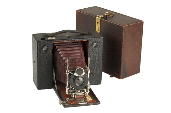 19世紀アンティーク★kodak初のセルフケース式フォールディングカメラ4×5★ No.4 Cartridge Kodak Model F with Bicycle Case | AI_10_15224