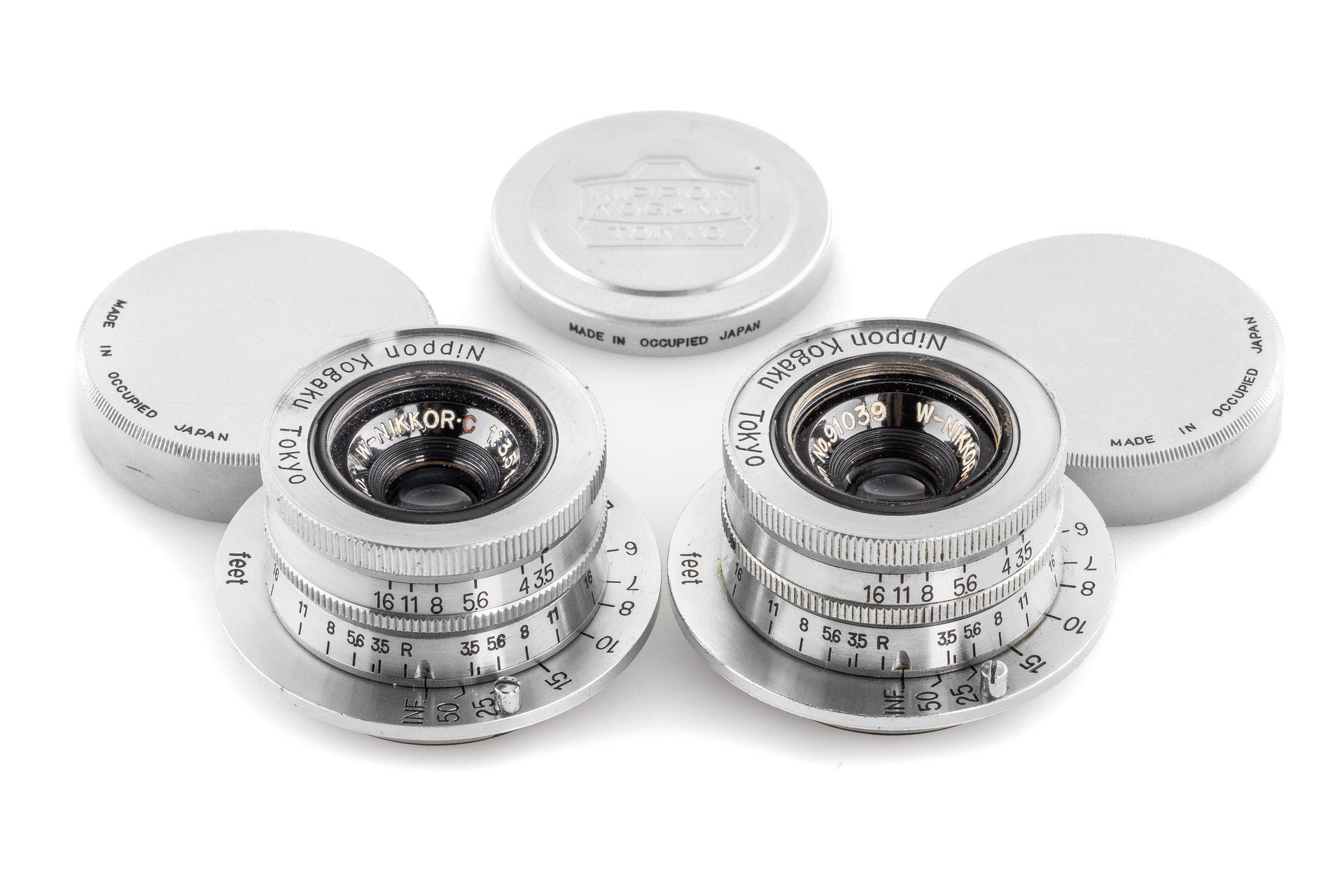 Nikon f. Leica M39 W-Nikkor.C 3.5/3.5cm pair * Nikon f. Leica M39 W-Nikkor.C 3.5/3.5cm pair *