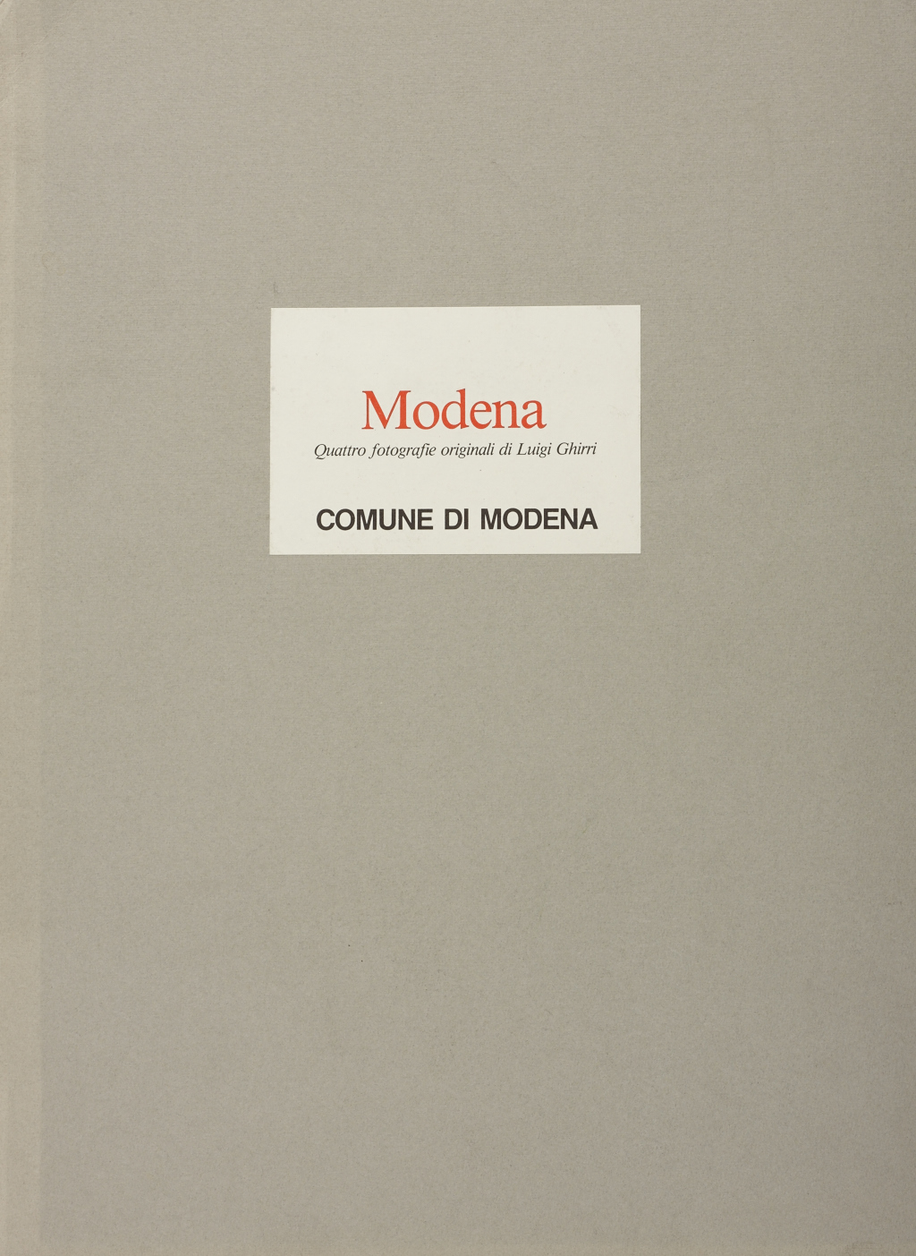 LUIGI GHIRRI (1943–1992) Portfolio Modena,  c. 1973