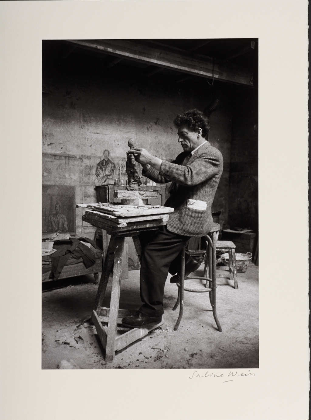 SABINE WEISS (* 1924) Alberto Giacometti, Paris 1954