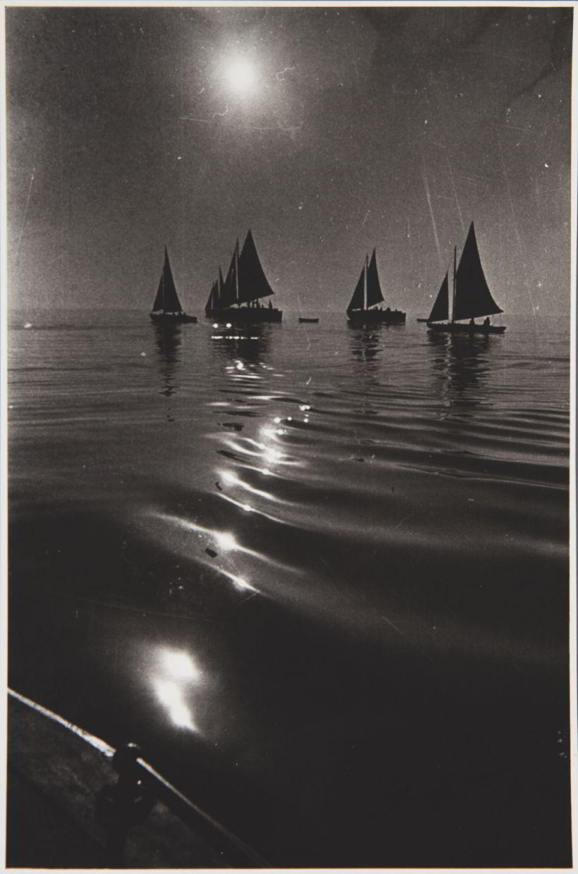 YAKOV KHALIP (1908–1980) Nächtliche Szene mit Segelbooten / Night scene with sailing boats, USSR 1930s