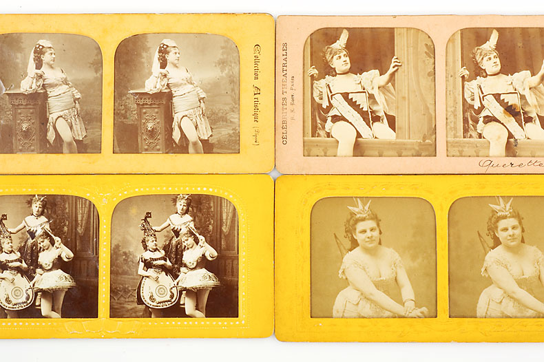 6 Tissue Stereographs of French Actresses 6 Tissue Stereographs of French Actresses