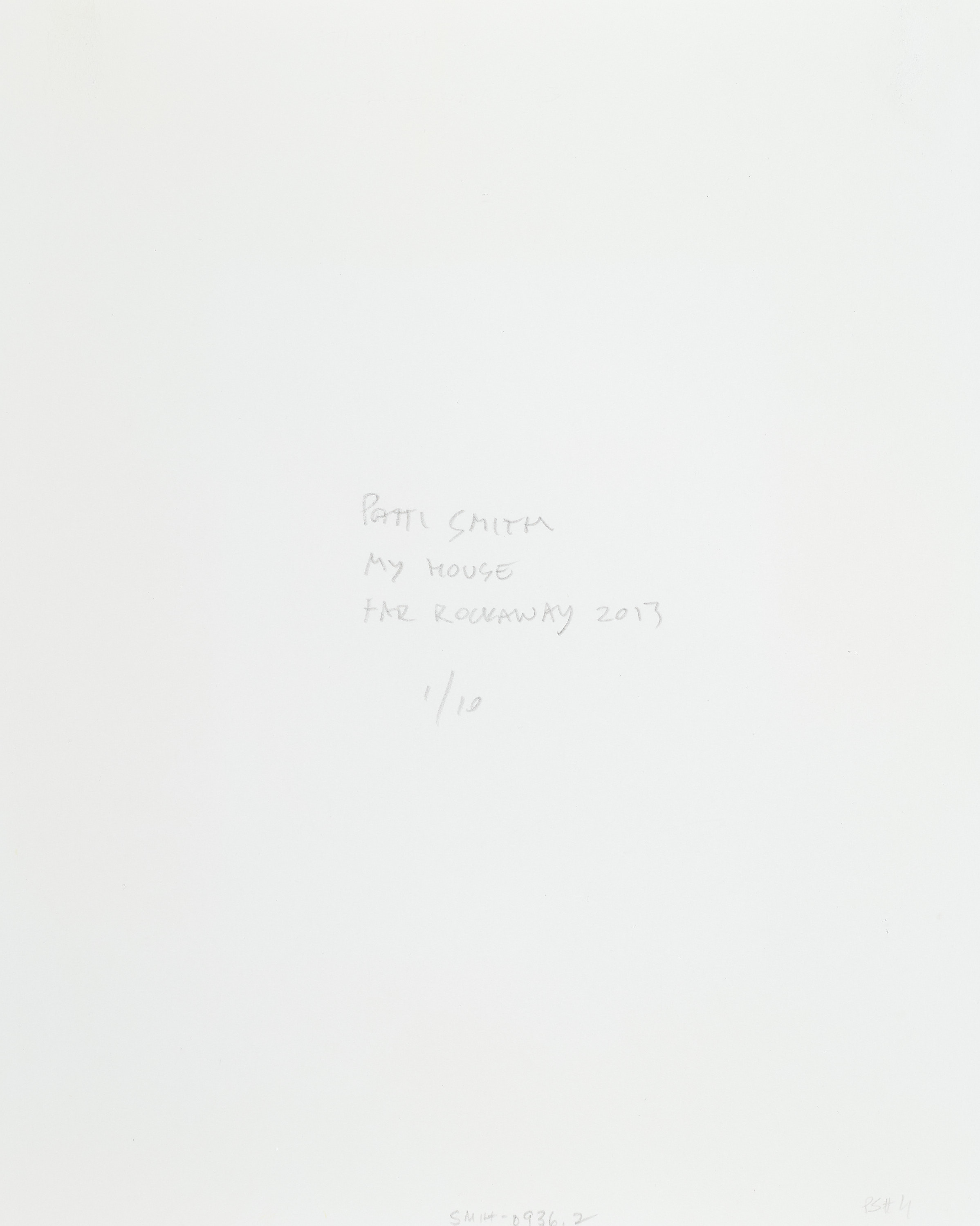 PATTI SMITH (* 1946) - My House, Far Rockaway, New York 2013