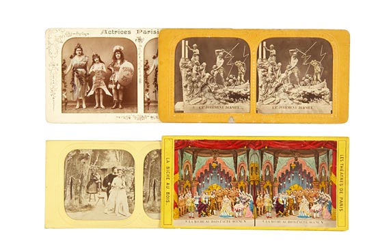 24 Tissue Stereographs of Diableries & Paris Theater