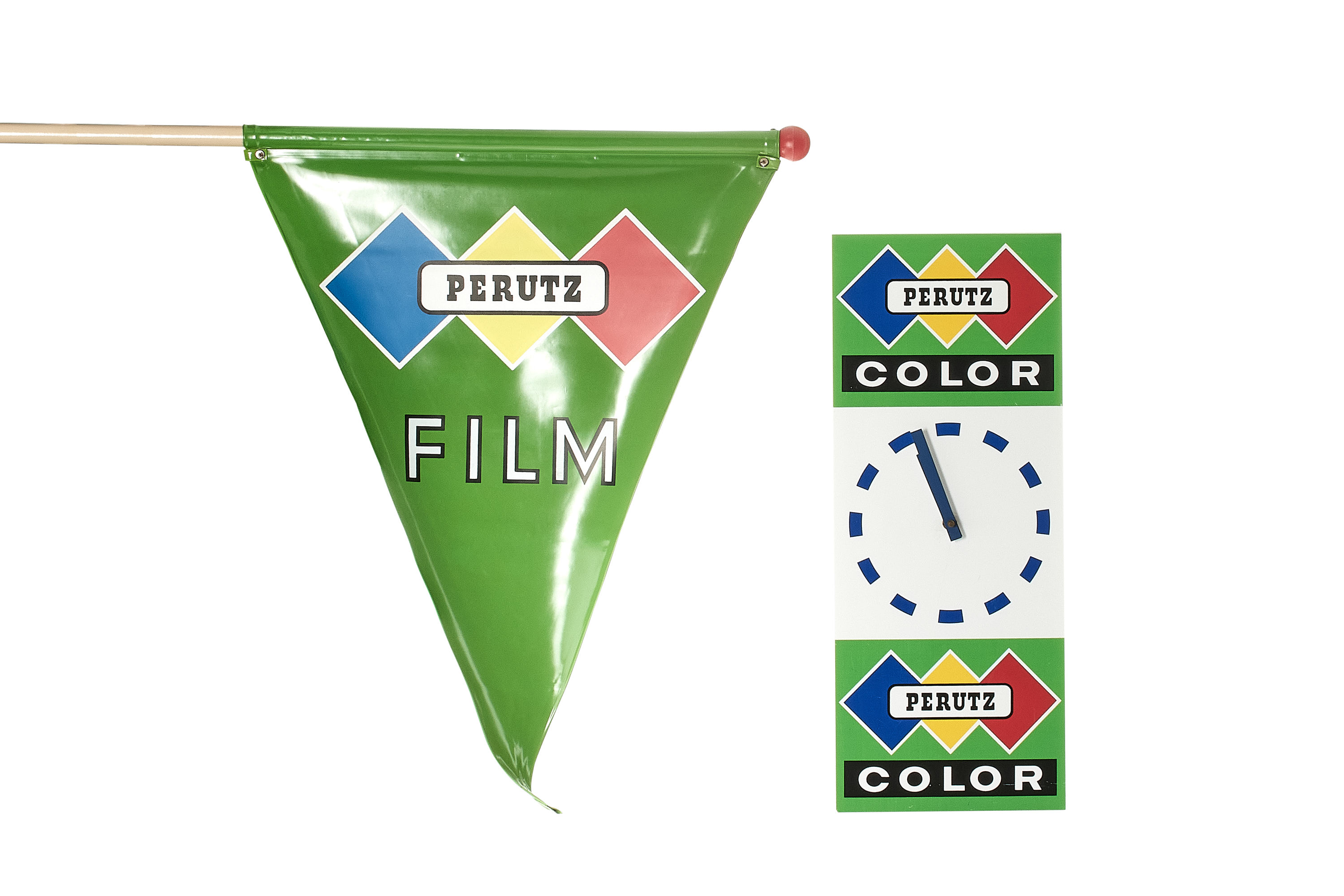 Perutz Advertising Flag and Clock