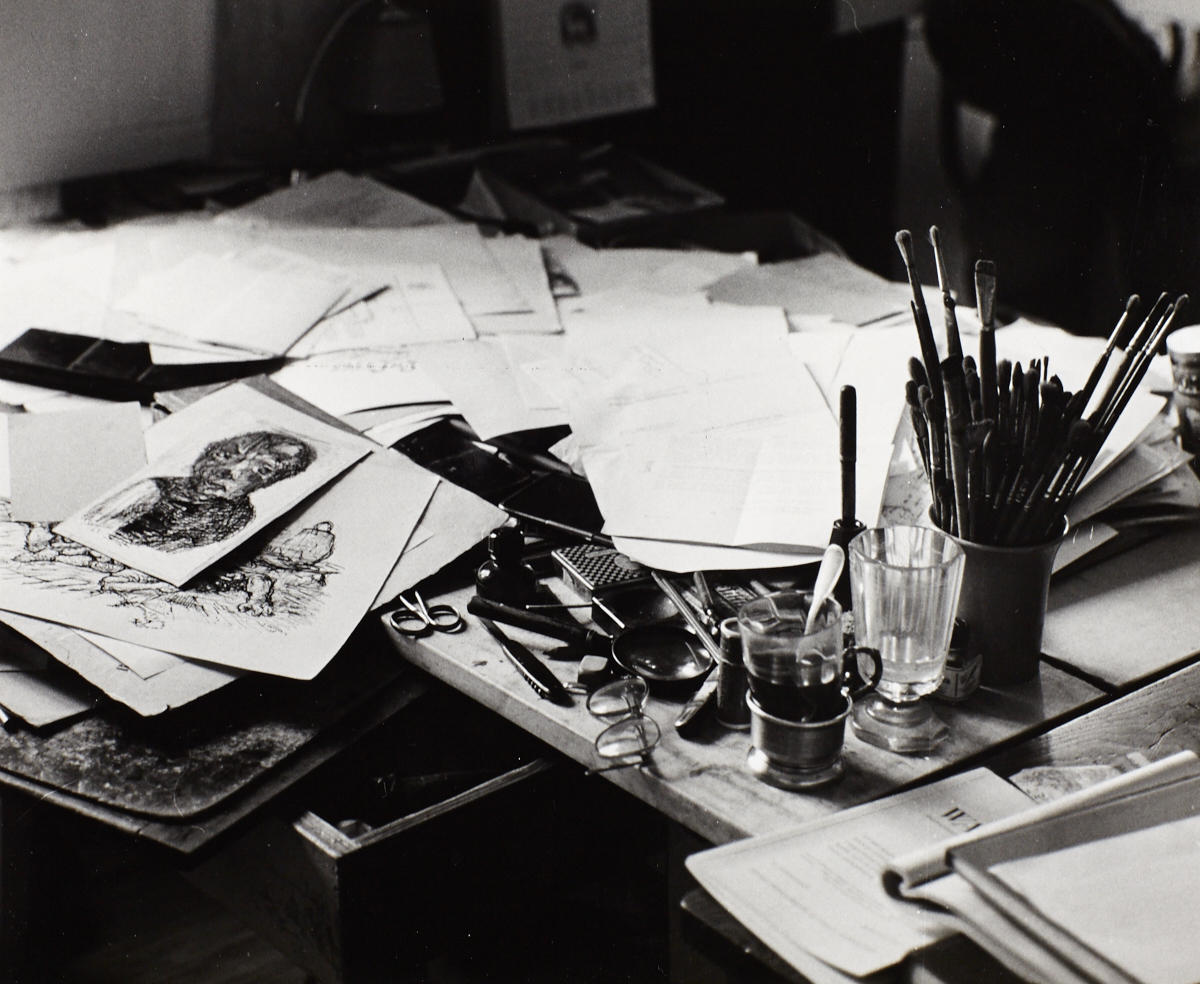 FRANZ HUBMANN (1914–2007) Alfred Kubins Tisch / Alfred Kubin's desk, Upper Austria 1951