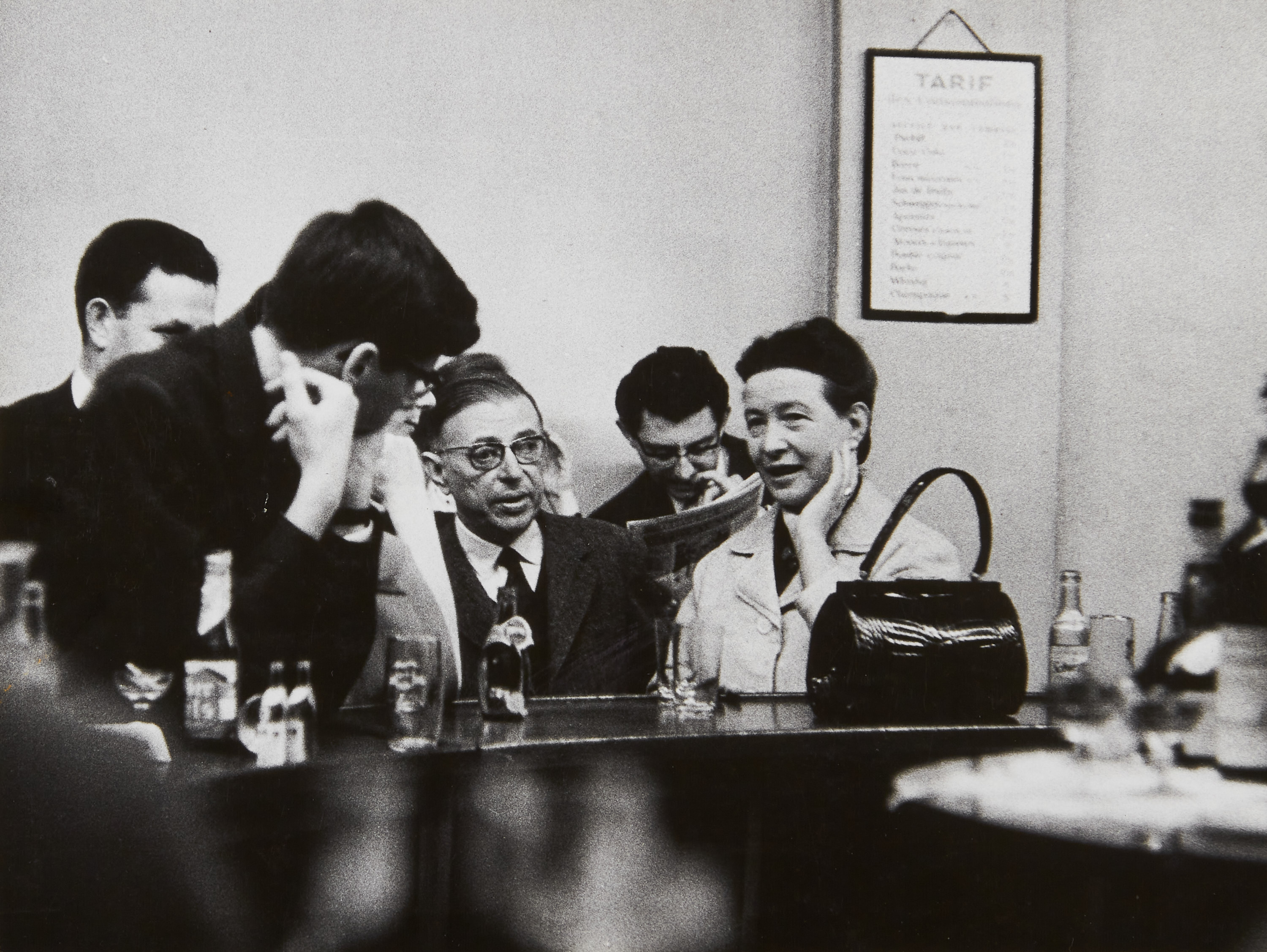 SABINE WEISS (1924 -2021) - Jean-Paul Sartre and Simone de Beauvoir, Théâtre des Champs-Élysées 1950