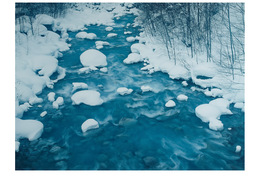 Mountain stream in winter, Takeuchi Toshinobu (* 1943)